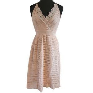 Boohoo Pastel Pink Lace Sun Dress